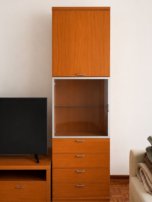 Conjunto de Mobiliário para Sala – Móvel TV, Vitrine e Aparador