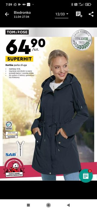Nowa kurtka parka m