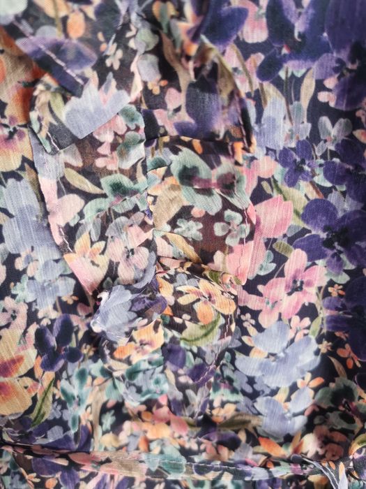 NOWA Sukienka fioletowa w kwiaty, boho, orsay, rozmiar 36