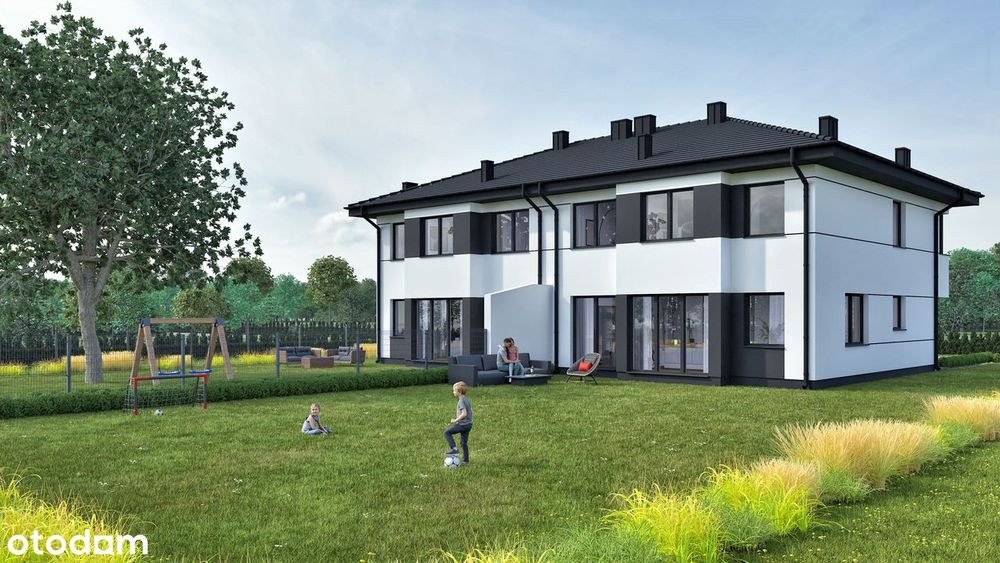 dom Chotomów ½ bliźniaka 177 m2+20m2, bez PCC, PKP, droga gminna
