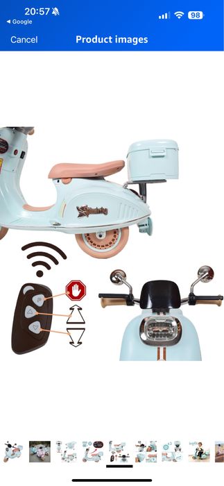 Moto eletrica vespa infantil