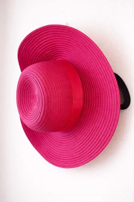 Chapéu de aba larga fúcsia | Novo | Verão / Praia