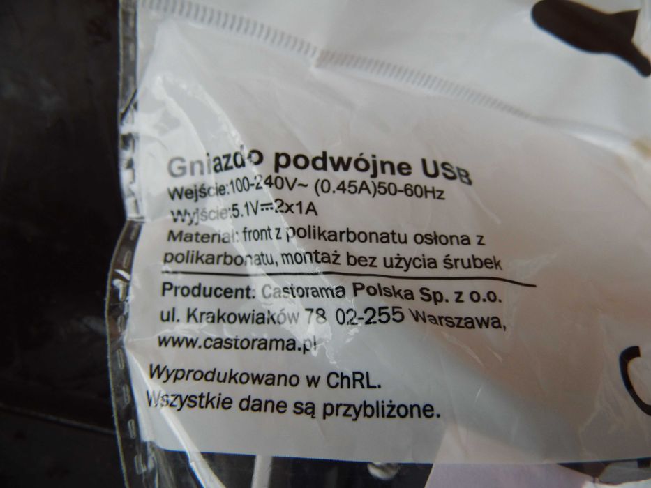 Gniazdo podwójne USB 5.1 V