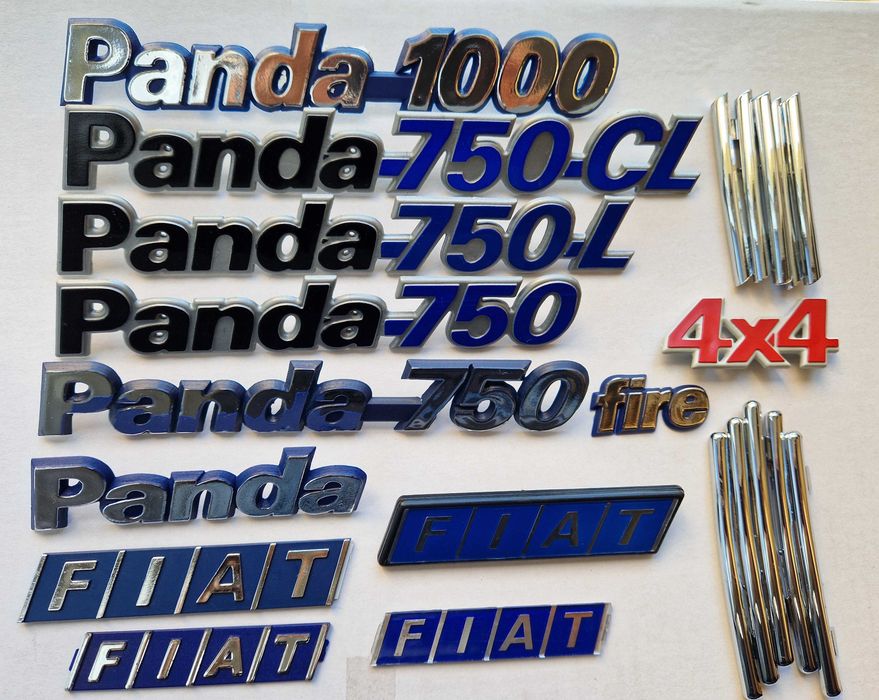 PANDA Fiat emblemas logos simbolos legendas novos