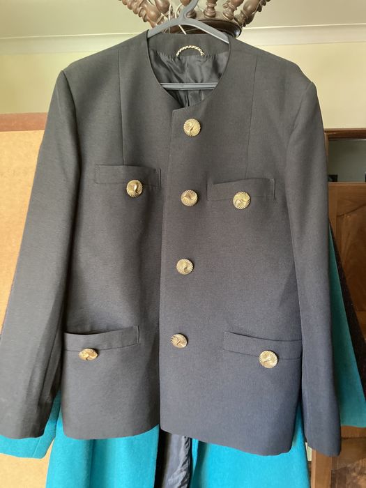 Casacos compridos sobretudos e blaser vintage preto