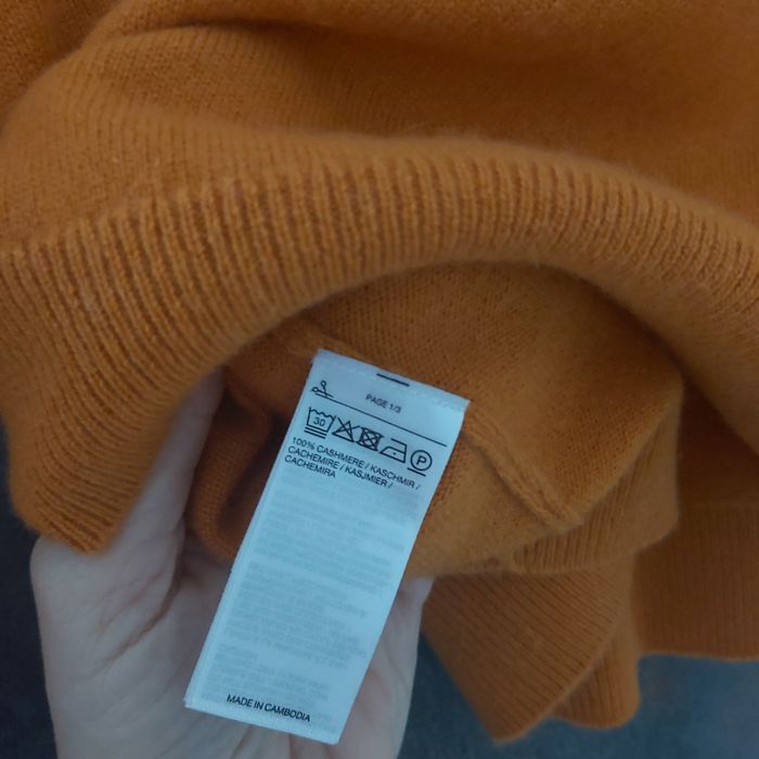 Sweter kaszmirowy 100% kaszmir pomarańczowy 36