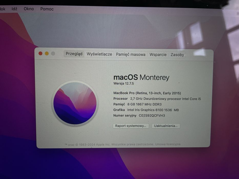 MacBook Pro jak nowy (Retina, 13-inch, Early 2015)