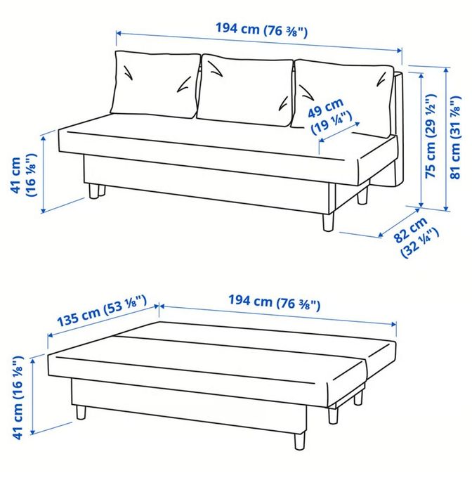 Sofá-cama ikea ALVDALEN