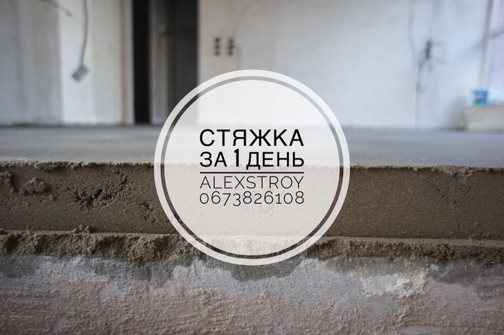 Штукатурка гіпсова та вапняно цементна, машинним способом. Стяжка.