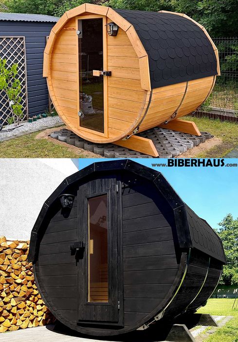 SAUNA Ogrodowa 200 cm MINI DWUpoziomowa +GRATIS Beczka 500L +Akcesoria 3 DNI DOSTAWA
