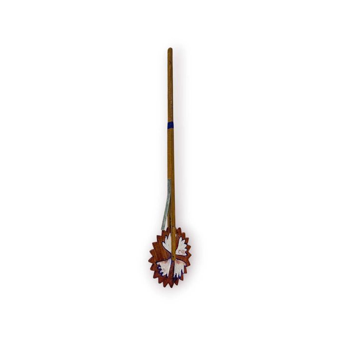 Brinquedo Antigo Artesanal Madeira – Monociclo Mão com Som – Peça Tradicional