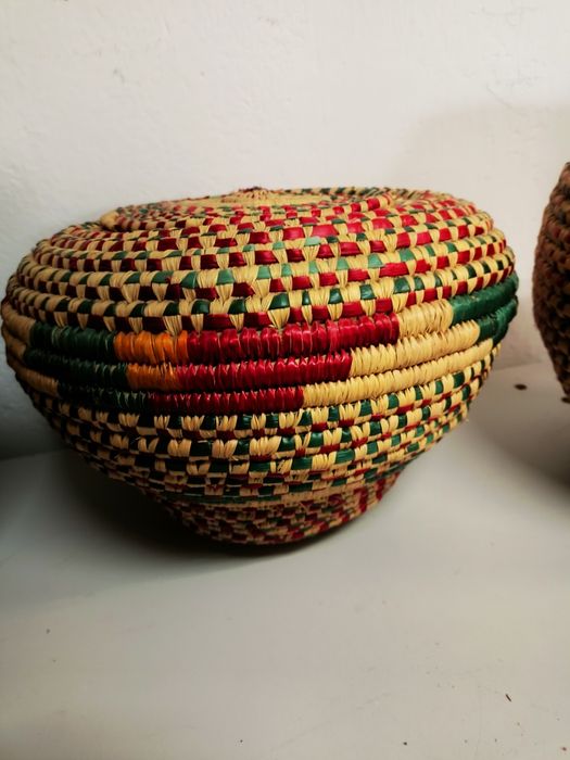 Pojemniki  afrykańskie,boho, ręcznie plecione.