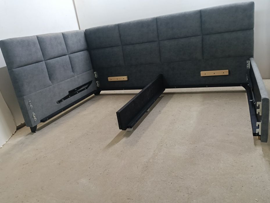 Łóżko Tapicerowane MłodzieżoweNarożne 90/200 StelażMetalowyPojemnik
