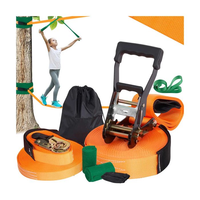 NOWY ! kompletny zestaw do ćwiczenia równowagi SLACKLINE w ogrodzie