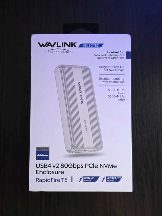 Зовнішня кишеня для SSD | WAVLINK 80Gbps (Thunderbolt 5) USB4V2