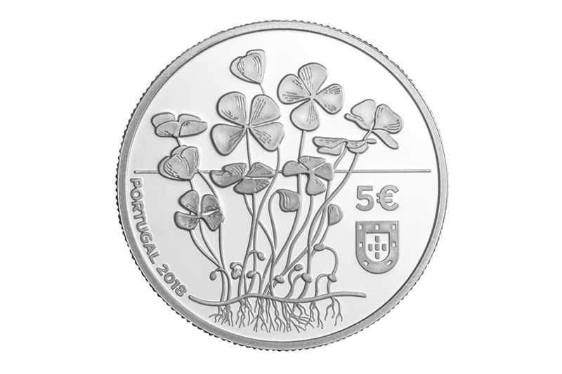 Moeda 5 euros prata proof Trevo de 4 Folhas