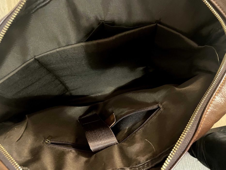 Brązowa torba męska / unisex na laptopa skóra naturalna