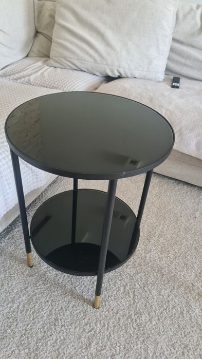 Szklany stolik Ikea Asperod czarny
