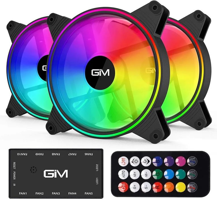 Wentylatory chłodzące rgb 3 sztuki GIM