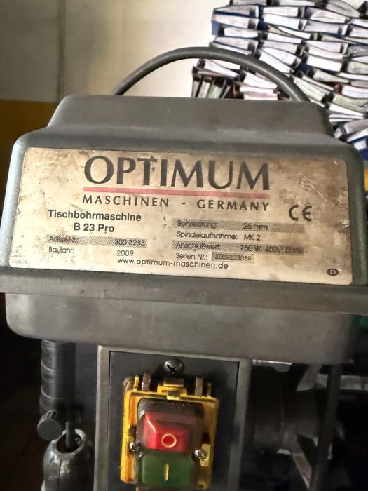 Wiertarka stołowa OPTIMUM B 23 Pro 750 W MK2 – profesjonalna, Niemcy