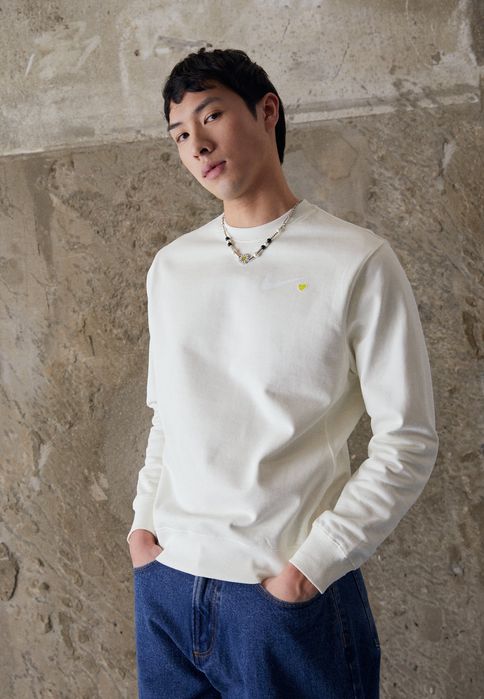 Bluza, mleczny, regular fit, serce, Nike L