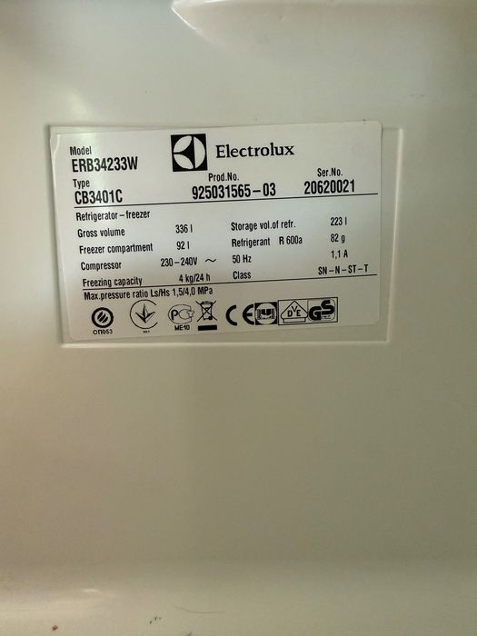 Chłodziarko-zamrażarka Electrolux