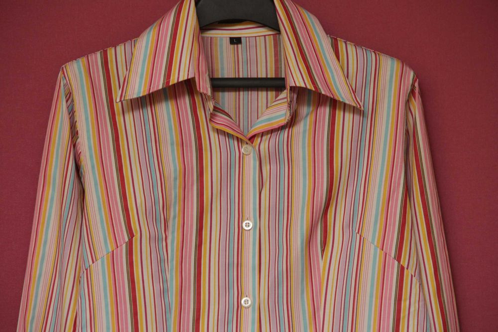 Paul Smith рр M-L приталеная рубашка из хлопка и лайкры женская