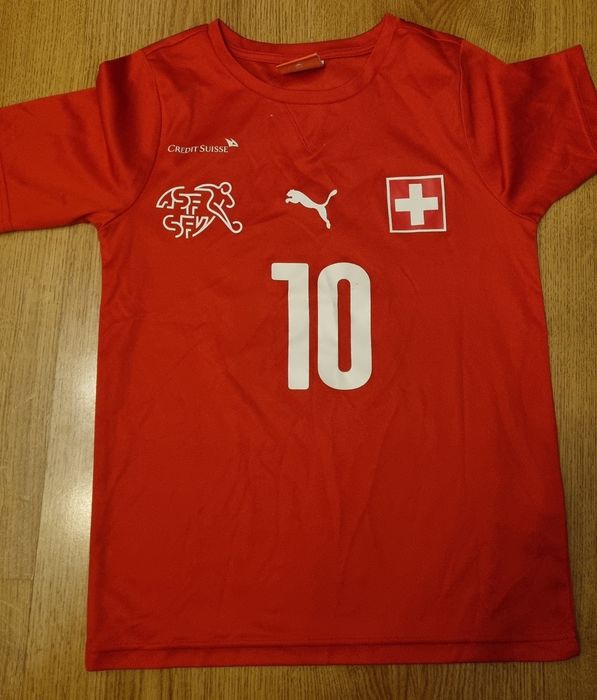 Детская футболка сборной Швейцарии 2014-2015 года с подписями