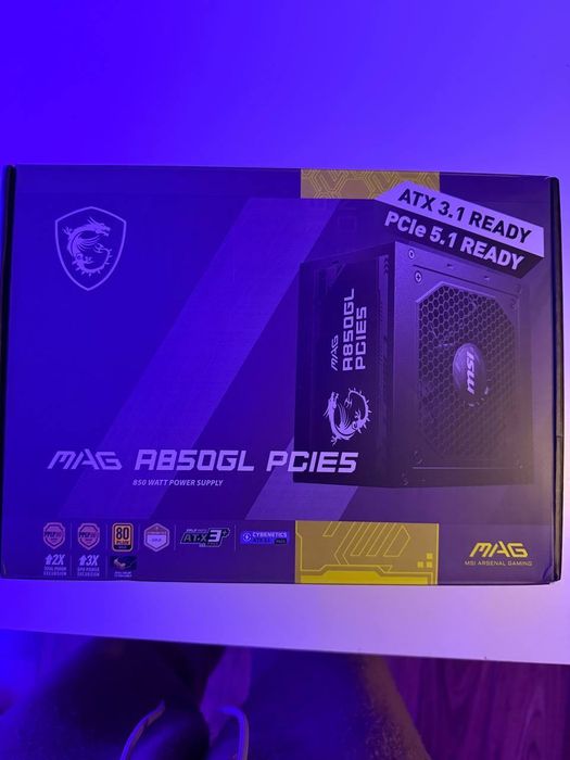 MSI MAG A850GL PCIE5 – bloco de alimentação 850W, 80 Plus Gold