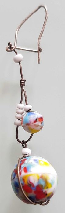 Kolczyki kolorowe kulki lata 90 Vintage