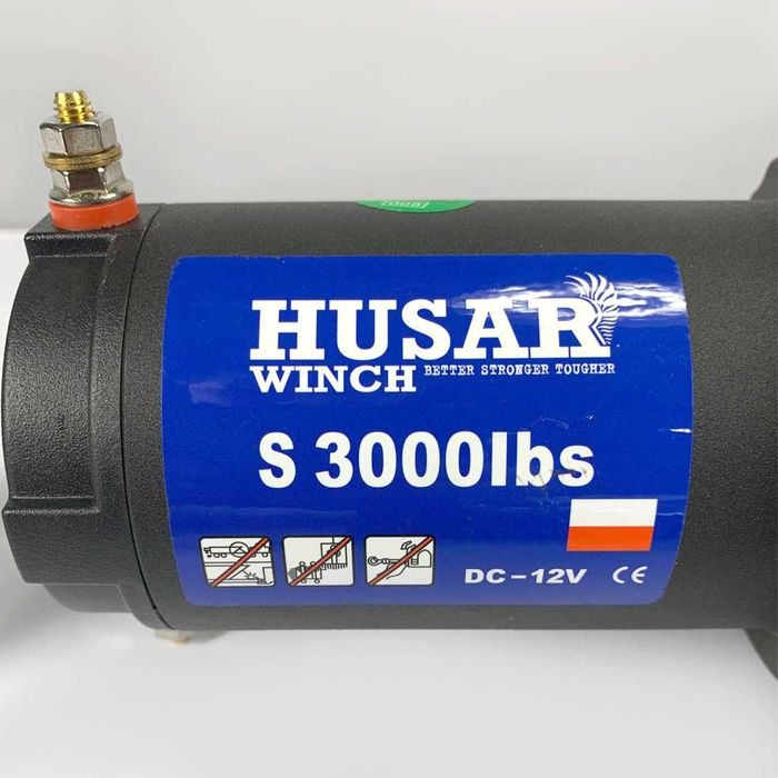 Лебідки електричні для квадроцикла 1400 кг, 12В, трос (Польша Husar)