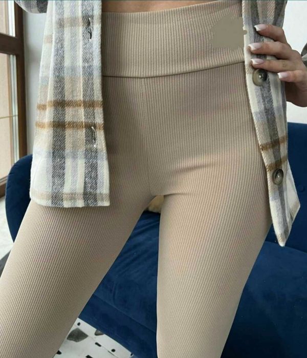Стильні лосини/легінси в рубчик весна-осінь/ з високою посадкою.Турція