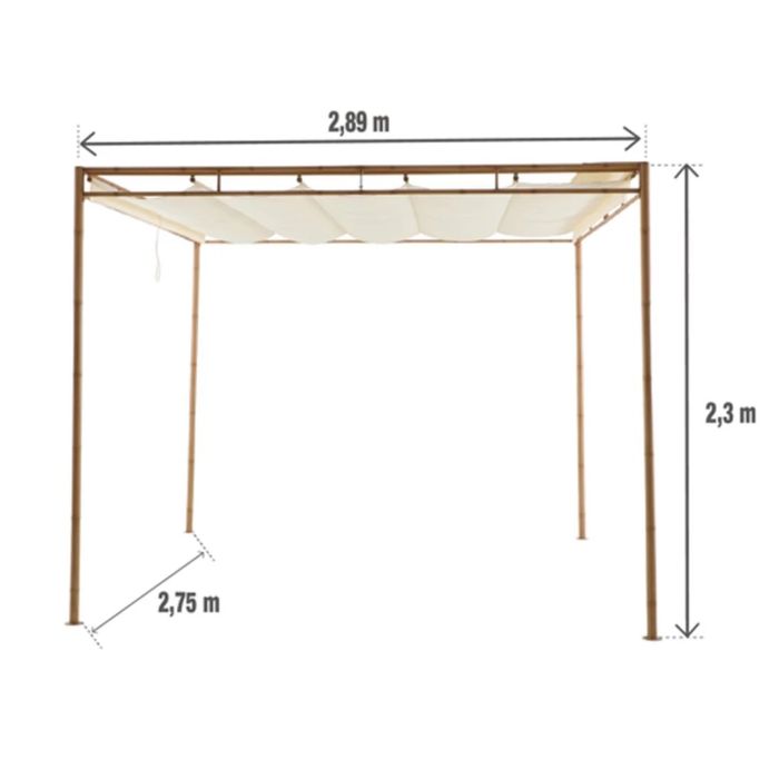 Пергола металлическая  Bamboo 3х3м бежевый, павильон беседка