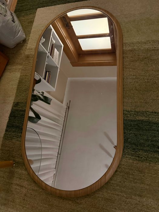 lustro 120x60 w drewnianej ramie