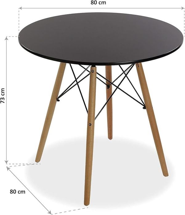 Mesa preta - 80cm/diâmetro