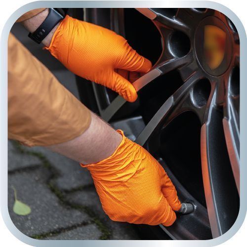 Rękawiczki Nitrylowe, Pomarańczowe, 50 Sztuk, Rozmiar M