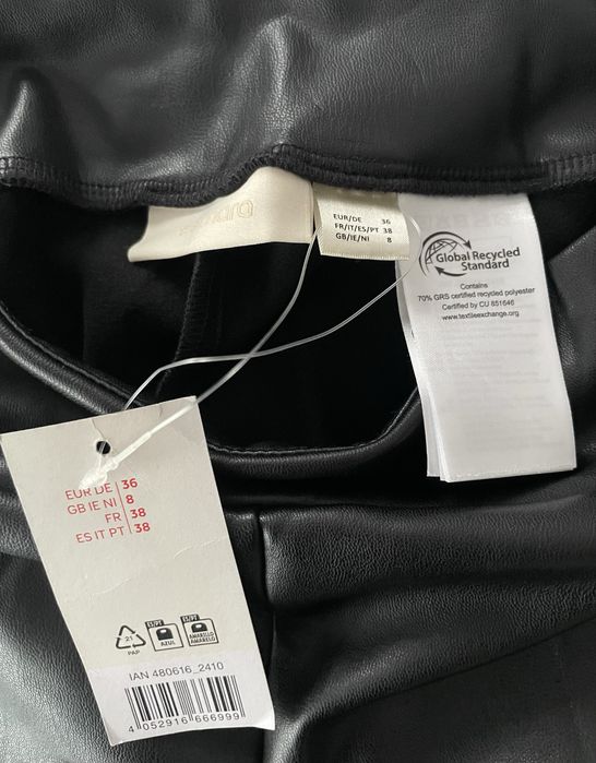 Legginsy damskie ocieplane o wyglądzie skóry Esmara S/36