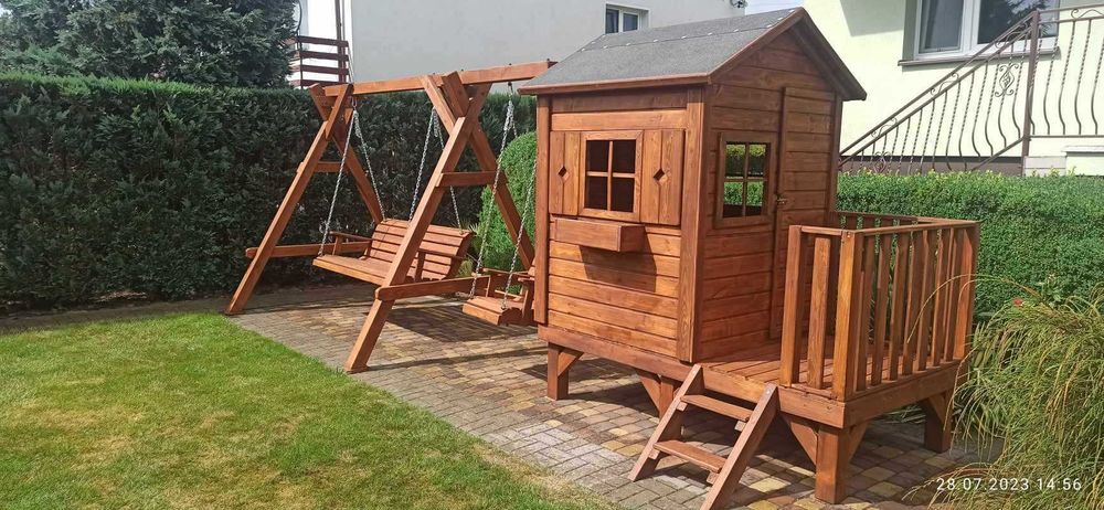 Drewniany domek SZYMON plac zbaw dla dzieci