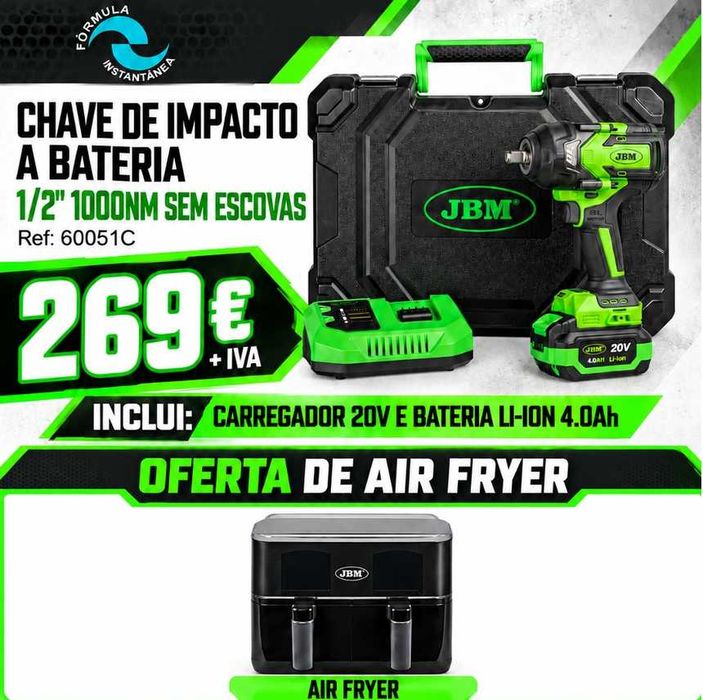 CHAVE DE IMPACTO A BATERIA  1/2" 1000NM S/ ESCOVAS