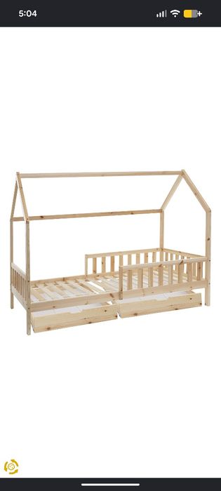 Cama MONTESSORI natural (desmontada) com 2 gavetas