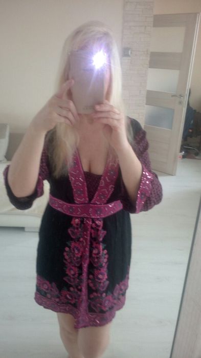 Etno sukienka  tunika zdobiona - hit mody