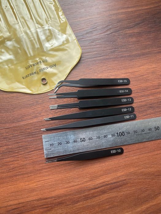 Антистатичний пінцет набір 6шт вигнутий ESD-15 та інші Esd 10-14