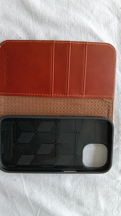 SHIELDON Etui skórzane do iPhone 15 6,1" – Genuine Leather – RFID – Retro Brown – NOWE