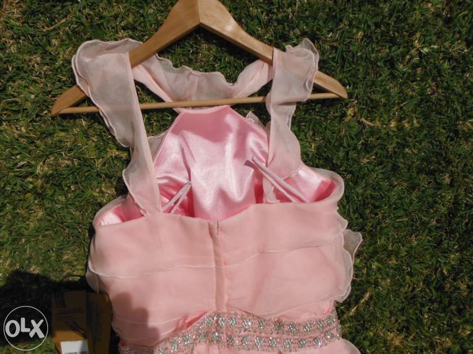 Vestido para festas / casamentos batizado valusha rosa pérola 36