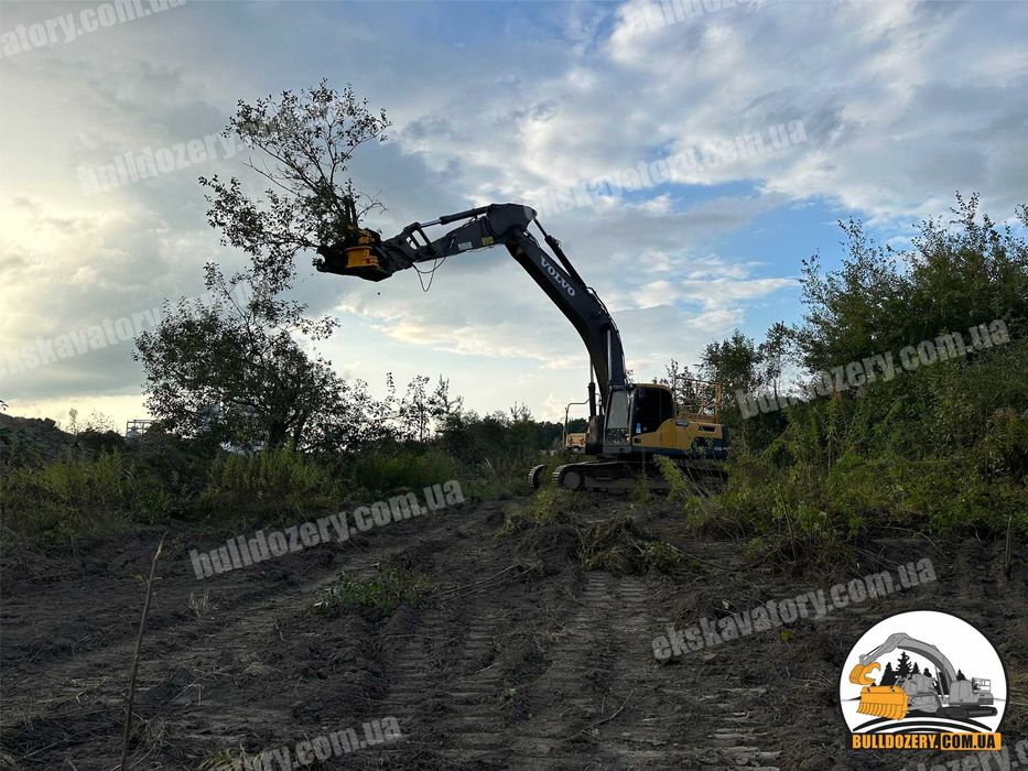 Розліснення, садів, чагарників екскаватором. Викорчовувач дерев ,пнів.