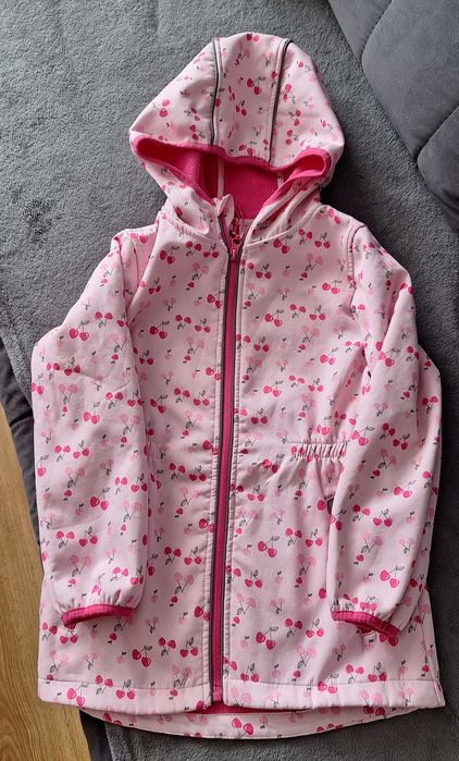Softshell dziewczęcy ocieplany polarem 122 – kurtka w wisienki