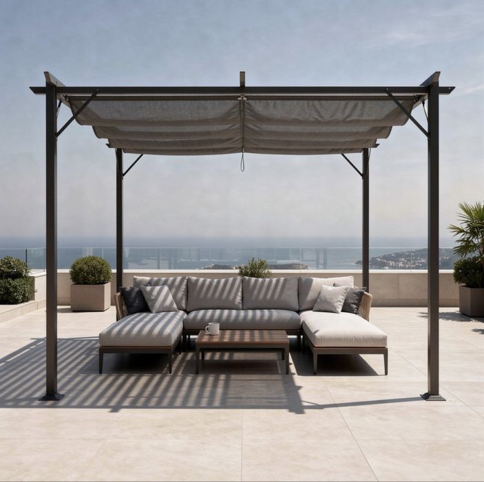 Pergola tarasowa ogrodowa 3x3 stalowa altana mocna premium