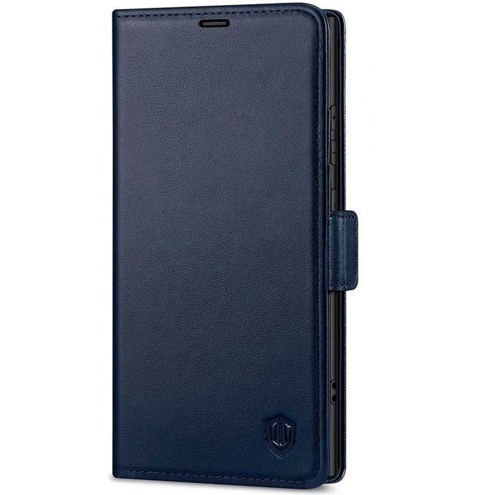 2378. Etui z klapką Shieldon do Samsung Galaxy S24 Ultra GRANATOWE