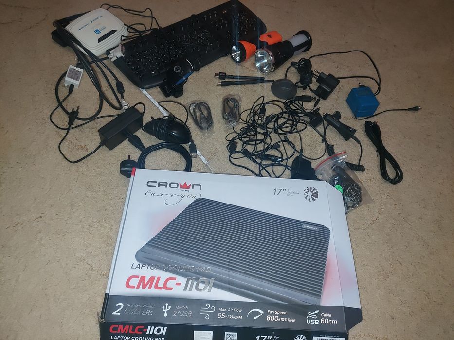 Охолодження  Ноут 17,wi fi роутер/адаптер ,клава,мишка,вебка,usb