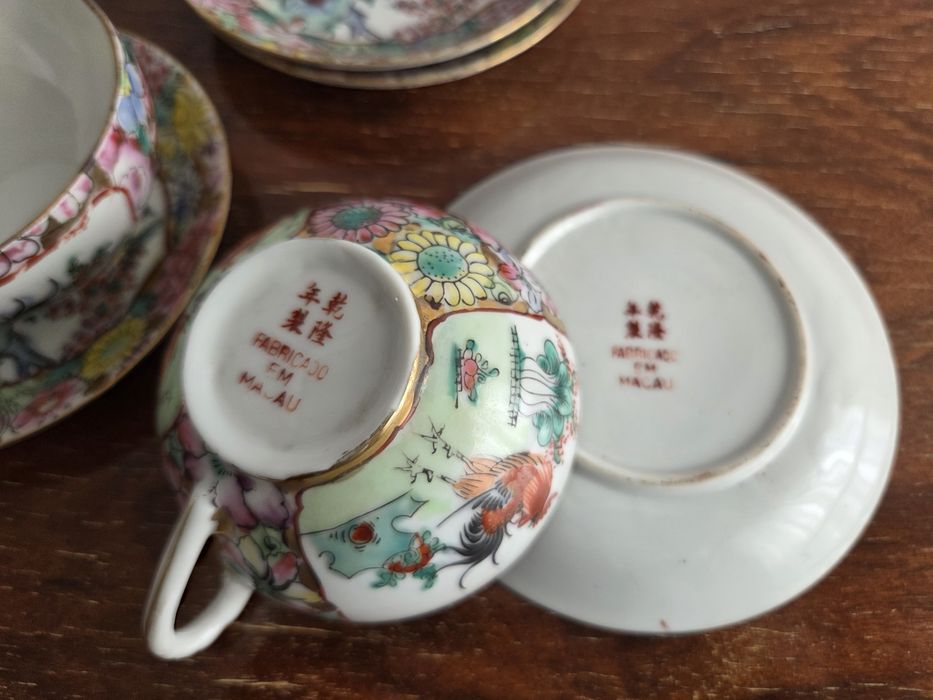 Prato  e chávenas Macau "Galos"